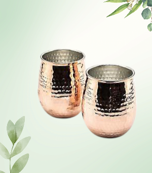 Hammered copper glasses pair