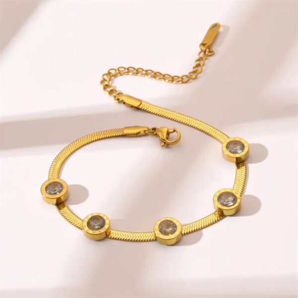 Gold Stone Bracelet – Elegant & Adjustable - Image 3