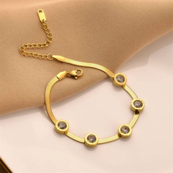 Gold Stone Bracelet – Elegant & Adjustable - Image 2