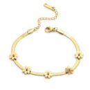 Elegant Gold-Plated Stone Bracelet