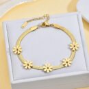 Elegant Gold-Plated Stone Bracelet