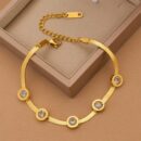 Gold Stone Bracelet – Elegant & Adjustable