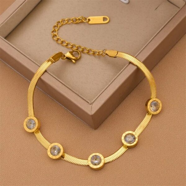 Gold Stone Bracelet – Elegant & Adjustable - Image 4