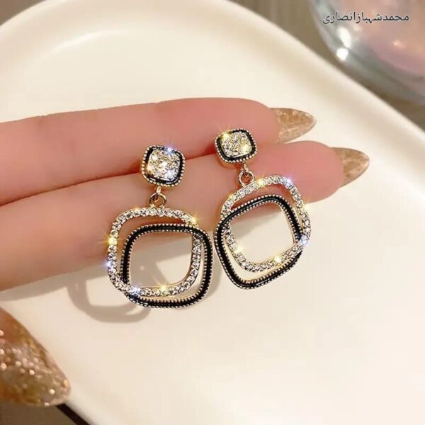 Square Stone Earrings – Elegant & Stylish - Image 3