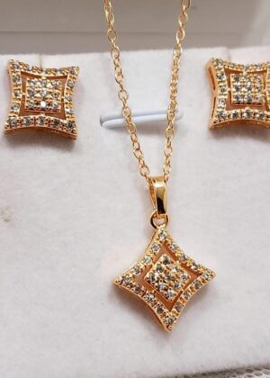 Zircon 2-Piece Chain Locket Set