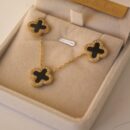 Zaekoon Clover Necklace & Earrings Set – Gold-Plated Elegance