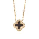 Zaekoon Clover Necklace & Earrings Set – Gold-Plated Elegance