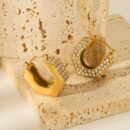 Zircona Cubic Hoops – Elegant Gold-Plated Earrings with Zircon Stones